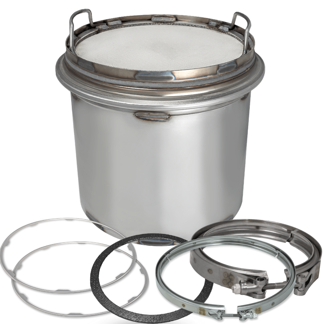 Diesel Particulate Filter DPF with Clamps and Gaskets Compatible with Mack - Volvo D11/13, MP7/8 Replaces 21716414, 21716416, 21775798, 21775802, 22069507, 22936980, 23105393, 23108407, 23108408
