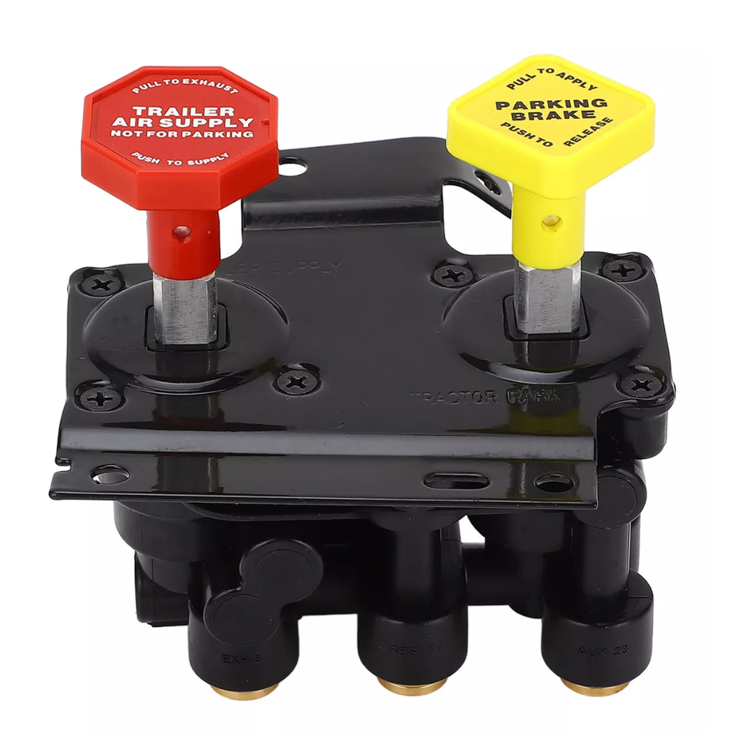 KN20619 MV 3 Dash Air Brake Control Valve - Trailer Parking Brake Dual Valves for Truck and Trailer Compatible with Volvo Freightliner Haldex Replacing Part Numbers 20560009 85123221 20523171 RKN20619
