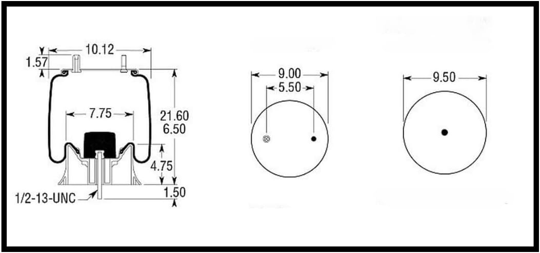 4 Pack Trailer Air Spring Bag & Air Suspension Compatible With W01-358-9921, 1R12-502, AS-0090, 905-57-117