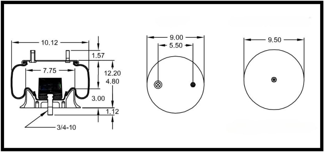 Trailer Air Spring Bag & Air Suspension Compatible With W01-358-9039, S-2064, S-11650, 1R12-095