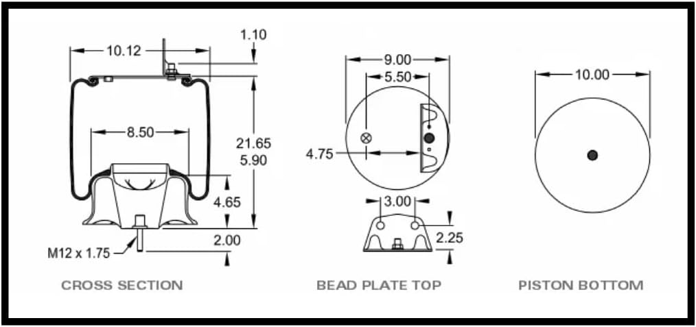 Air Spring Bag & Air Suspension Compatible With Volvo Trucks Replacing Part Numbers 20505399, 20733034, 8829, W01-358-8829, 1R12-405