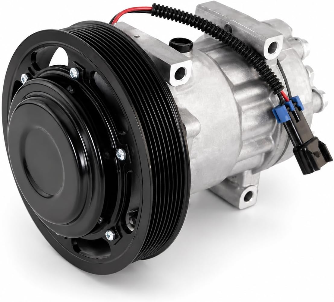 Air Conditioning A/C Compressor Compatible with Mack, Volvo VNL VAH Trucks, Replacement for 206RD52M, 206RD53M, 20721587, 4326