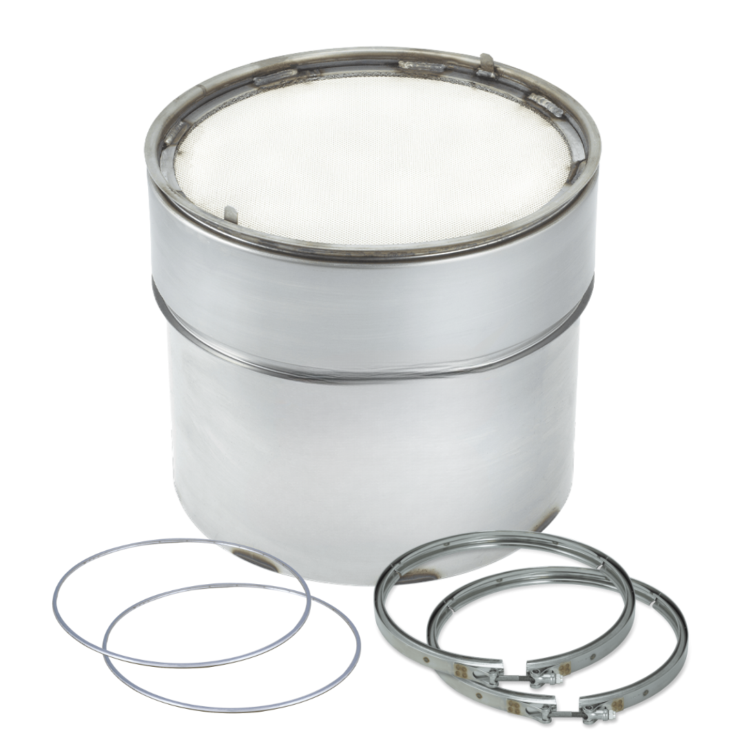Diesel Particulate Filter DPF with Clamps and Gaskets Compatible with Mack - Volvo D11, D13, D16 Replaces Q621938, 20864127, 21850658, 85000726