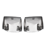 Chrome Hood Mirror Cover Set Compatible with Volvo VNL Models, 2004-2017, Driver and Right Side