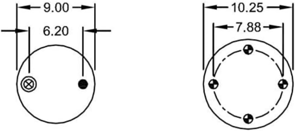 4 Trailer Air Spring Bag & Air Suspension Replaces 9321, W01-358-9321, 1R12-256, NS501304, 910-21A361