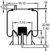 Trailer Air Spring Bag & Air Suspension Replaces 9935, W01-358-9935, 905-57-157, 905-57-301, 1R12-532, 910-17 5P548