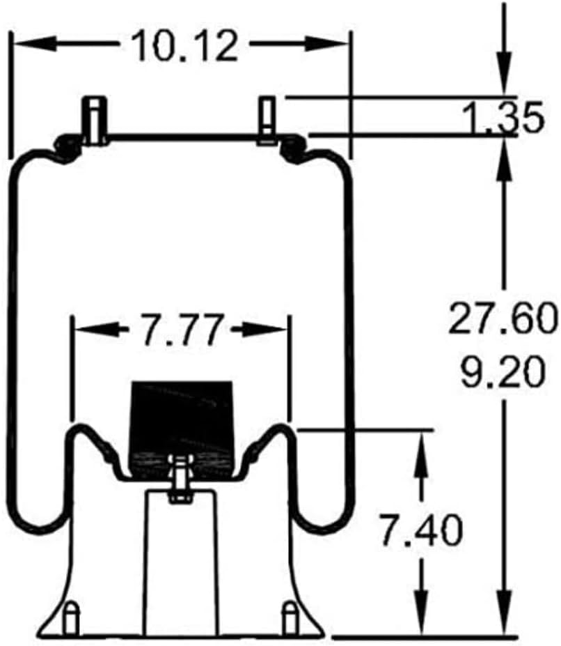 Trailer Air Spring Bag & Air Suspension Replaces 9321, W01-358-9321, 1R12-256, NS501304, 910-21A361