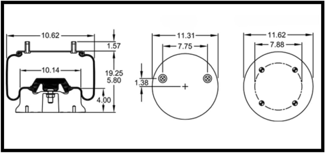 2 Pack Trailer Air Spring Bag & Air Suspension Compatible With W01-358-8050, S-4771, 1R14-055, 1R14-039