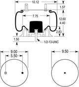 4 Pack Air Spring Bag & Air Suspension Replaces 9307, W01-358-9307, 1R12-095, 905-57-129, 1R12-435