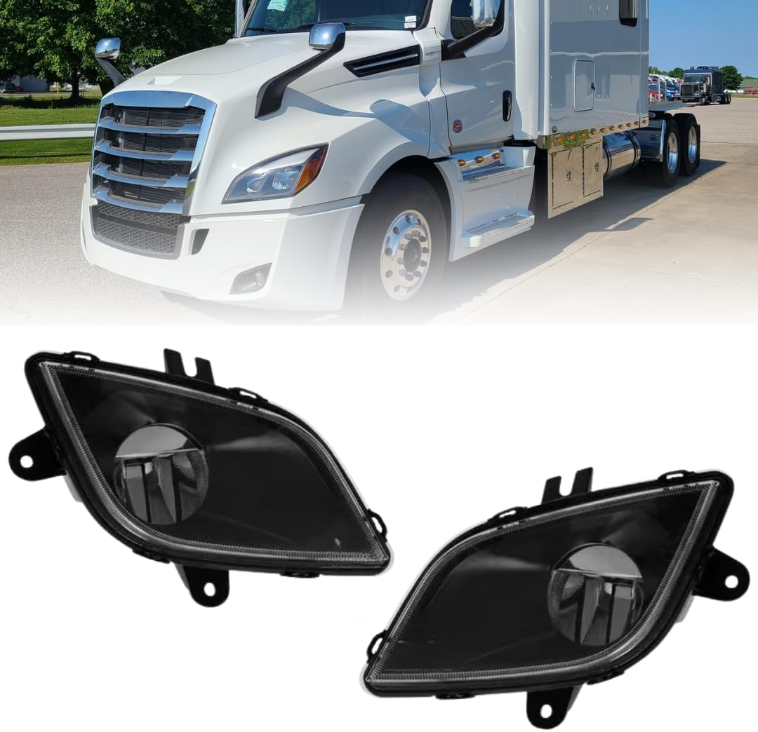 LED Fog Light Lamp Set (Left/Right) Compatible with 2018-2025 Freightliner Cascadia Trucks Driver Passenger Side