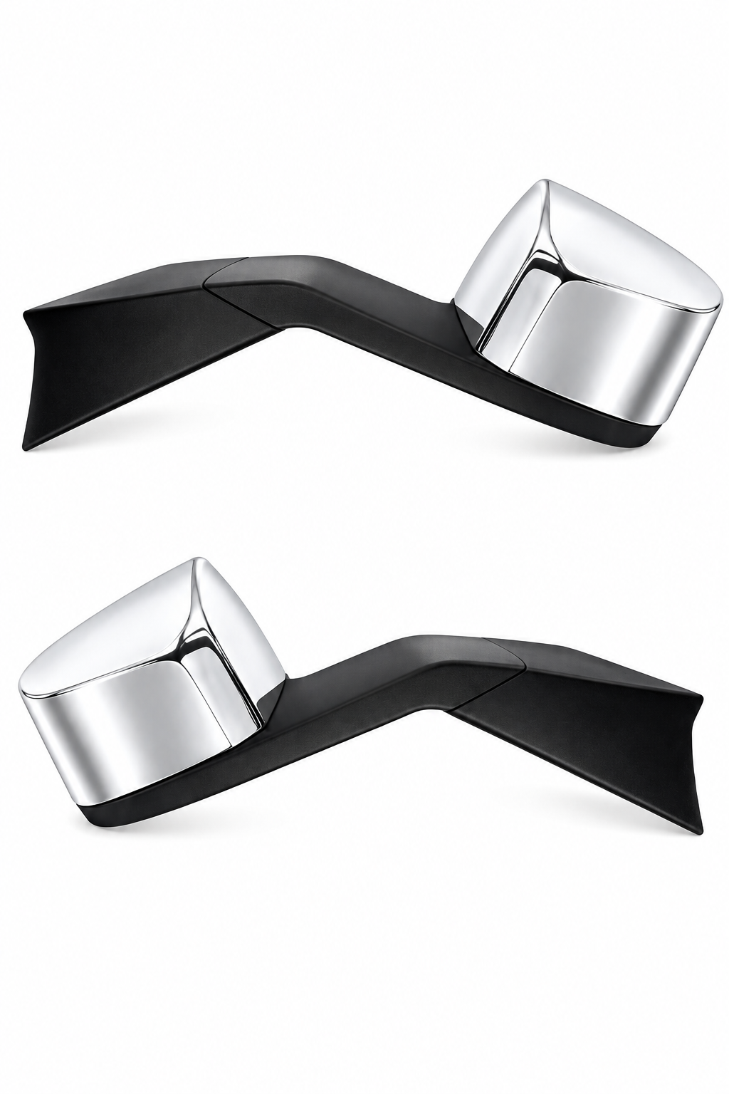 Chrome Hood Mirror Cover Set Compatible with Volvo VNL Trucks, Driver and Passenger Side 2018+